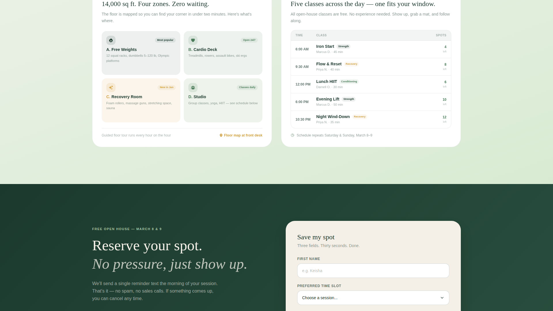 24-Hour Access Gym Open House Event Landing Page Template