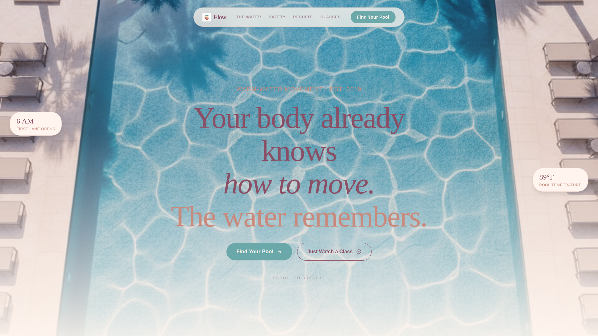 Aquatic Fitness Center Website Template for Hesitant First-Timers