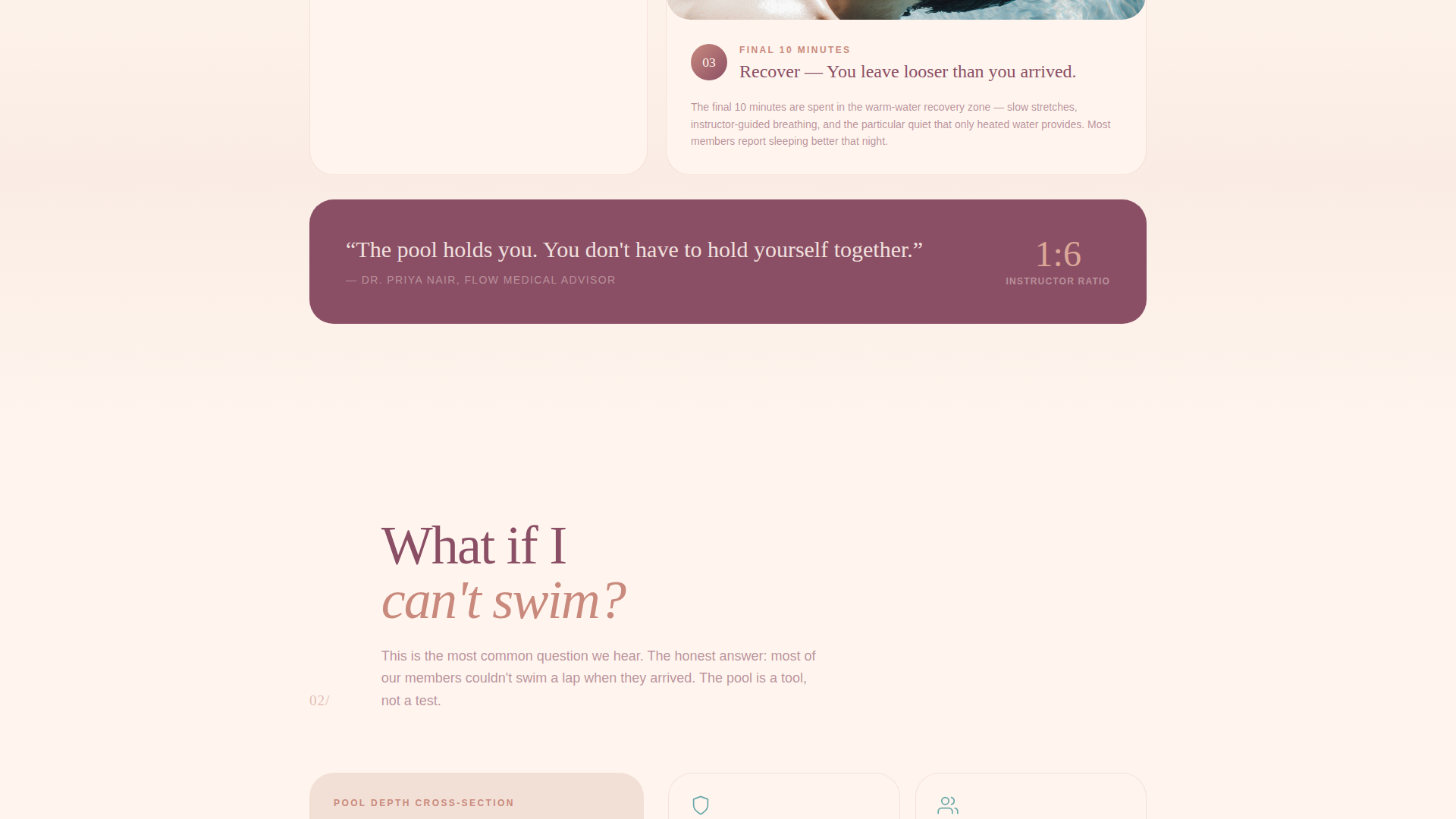 Aquatic Fitness Center Website Template for Hesitant First-Timers
