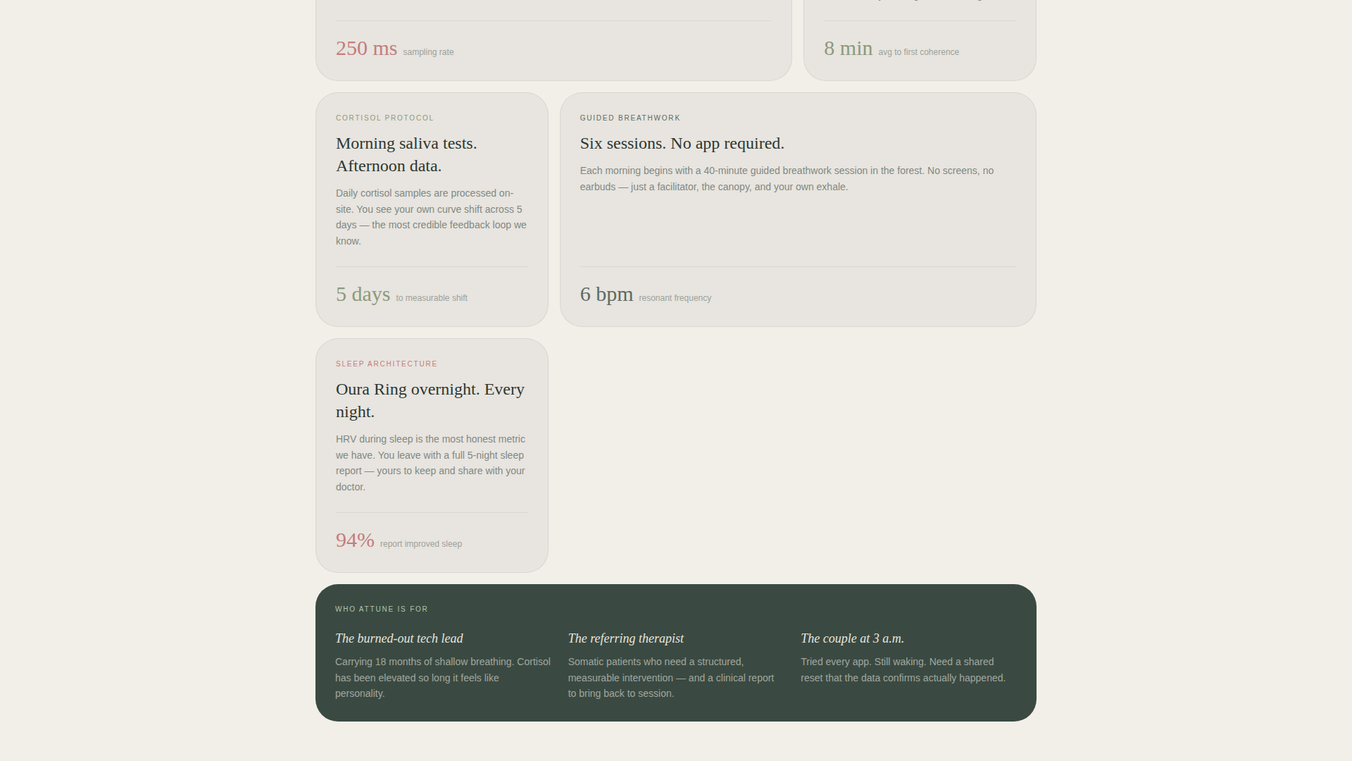 Attune - Restorative Biofeedback Landing Page Template
