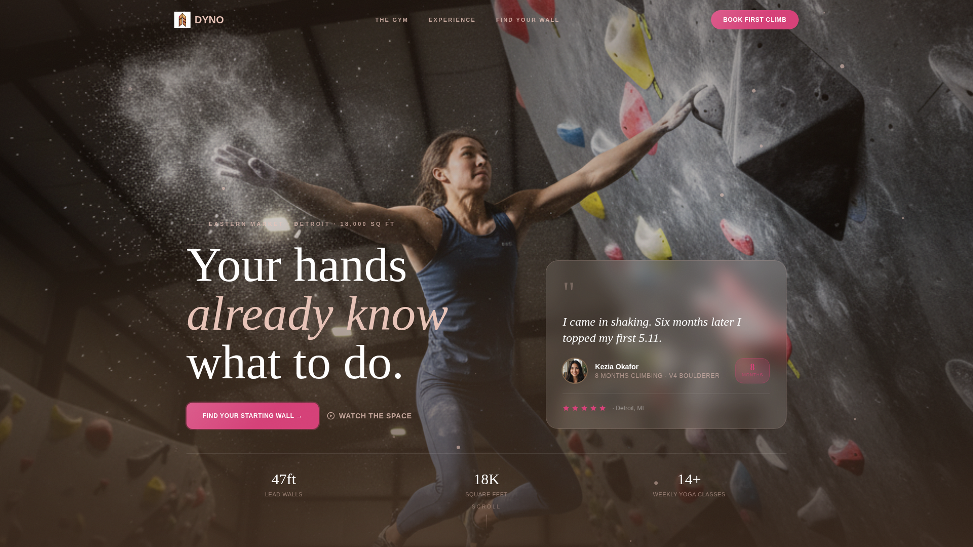Climbing Gym Website Template with Wall Finder Quiz