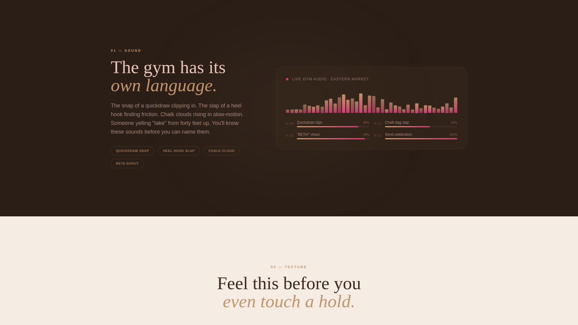 Climbing Gym Website Template with Wall Finder Quiz