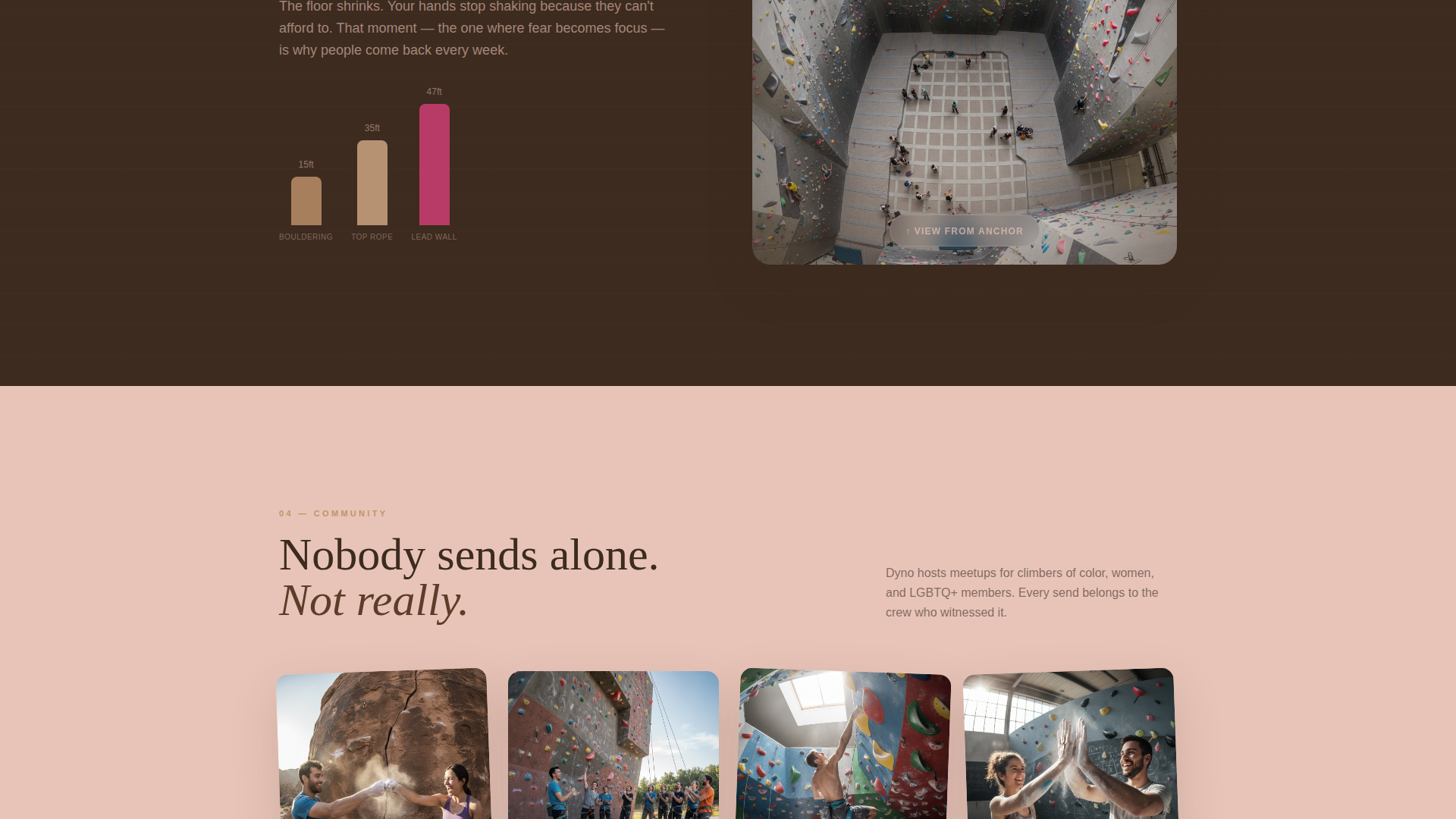 Climbing Gym Website Template with Wall Finder Quiz