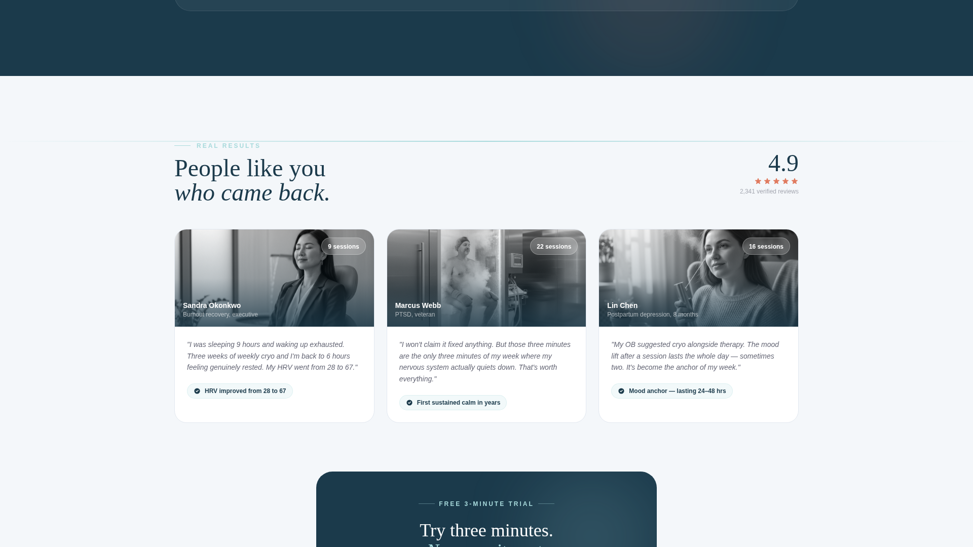 Cryotherapy Center Personalised Assessment Website Template