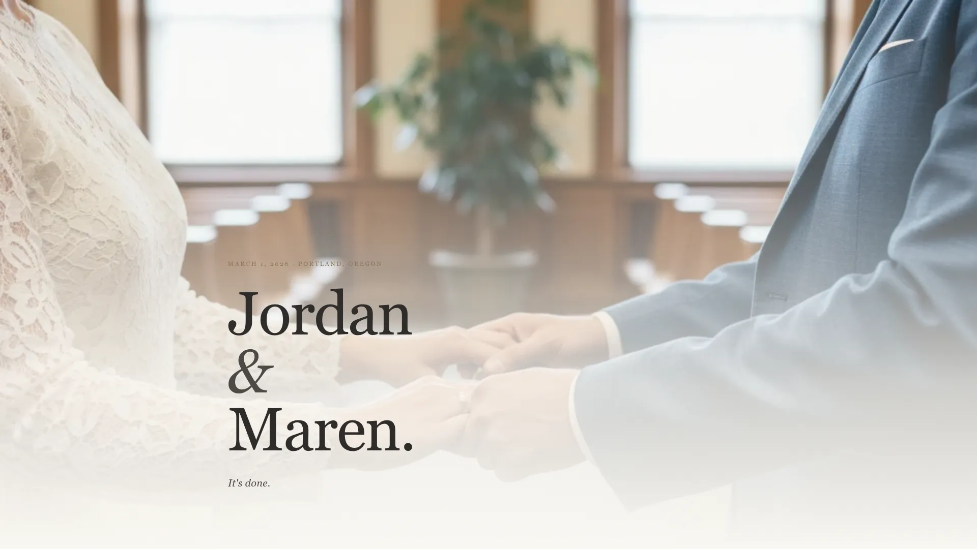 Elopement - Quiet Announcement Wedding Landing Page Template