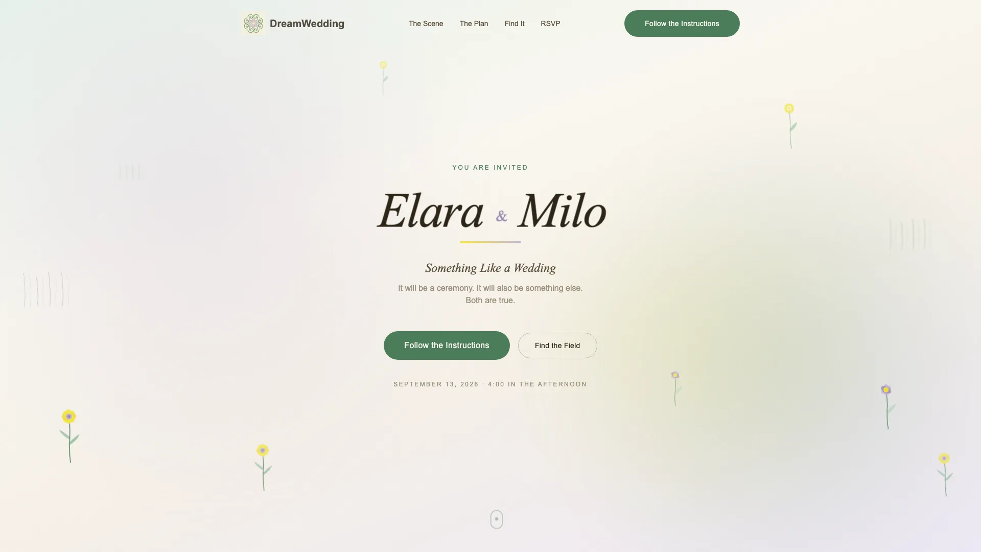 Enchant — Whimsical Bohemian Invitation Landing Page Template