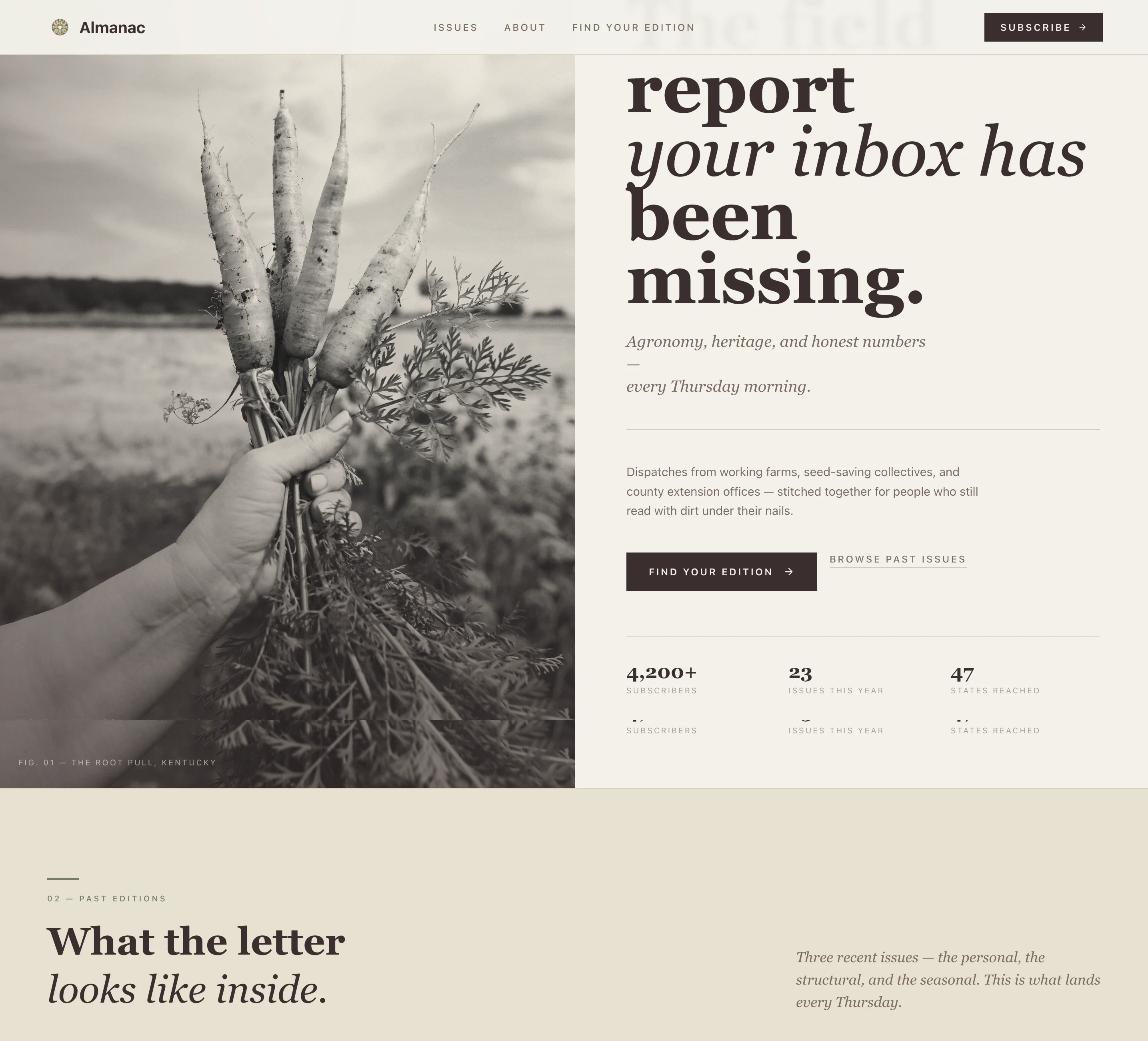 Almanac - Trusted Agriculture Landing Page Template