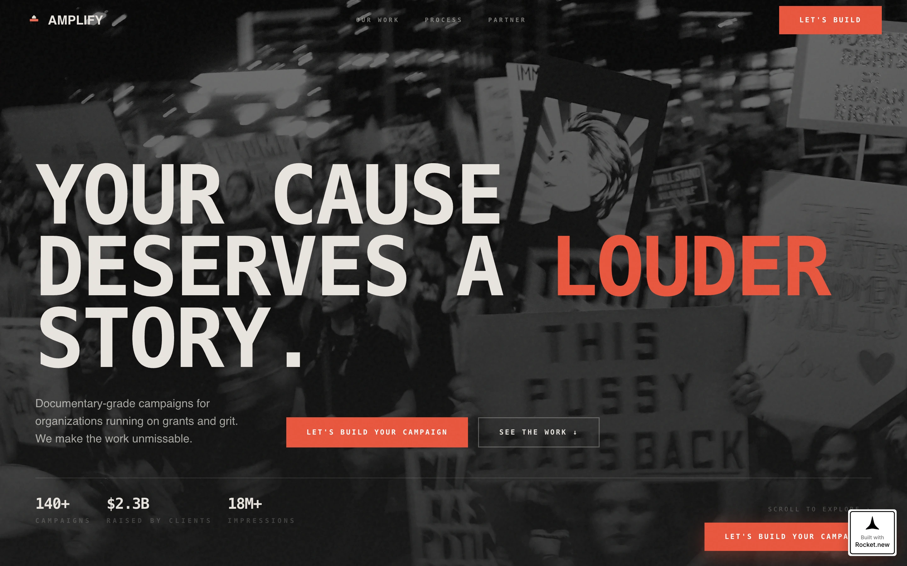 Nonprofit Marketing Agency Bold Landing Page Template