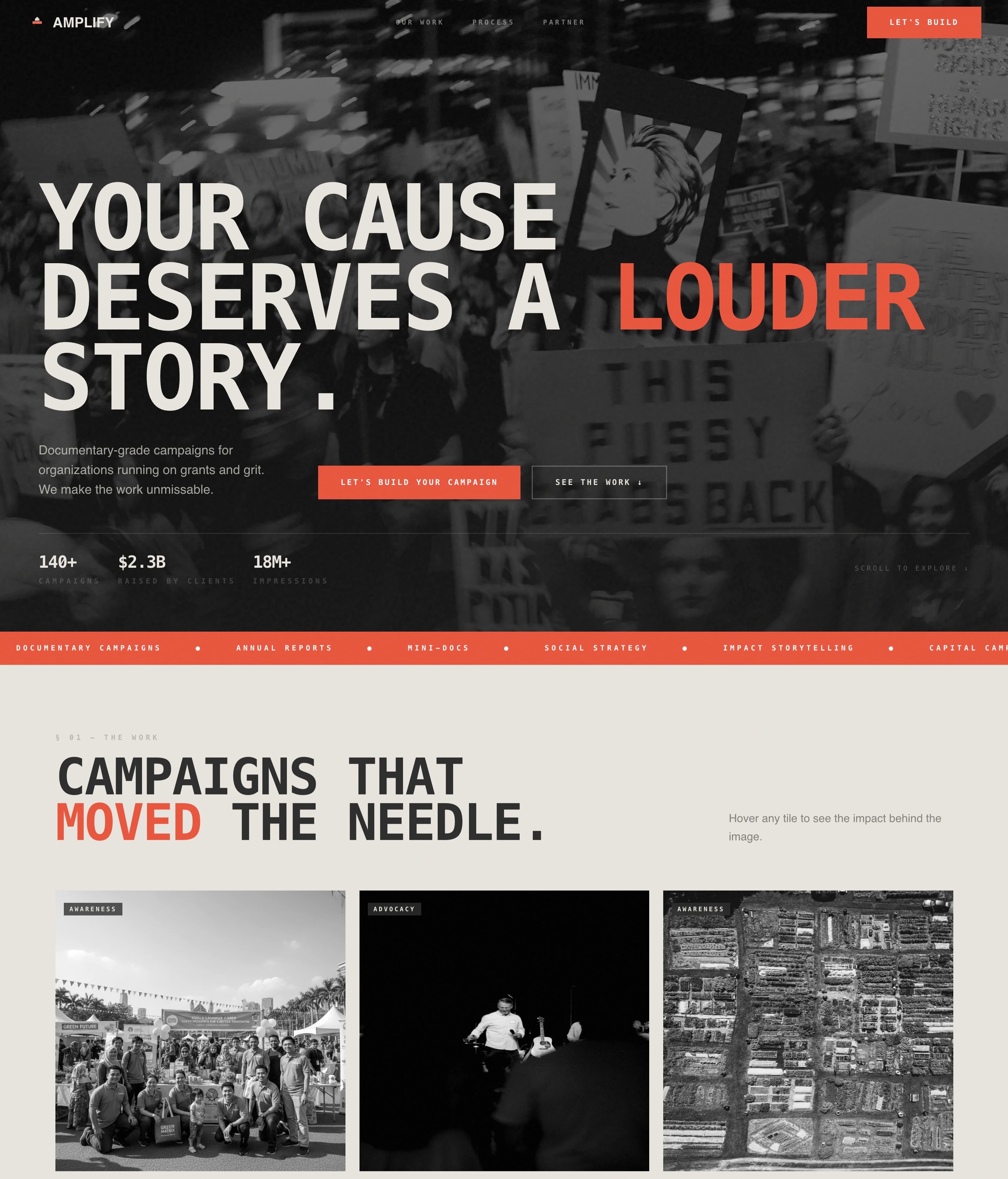 Amplify - Bold Nonprofit Landing Page Template