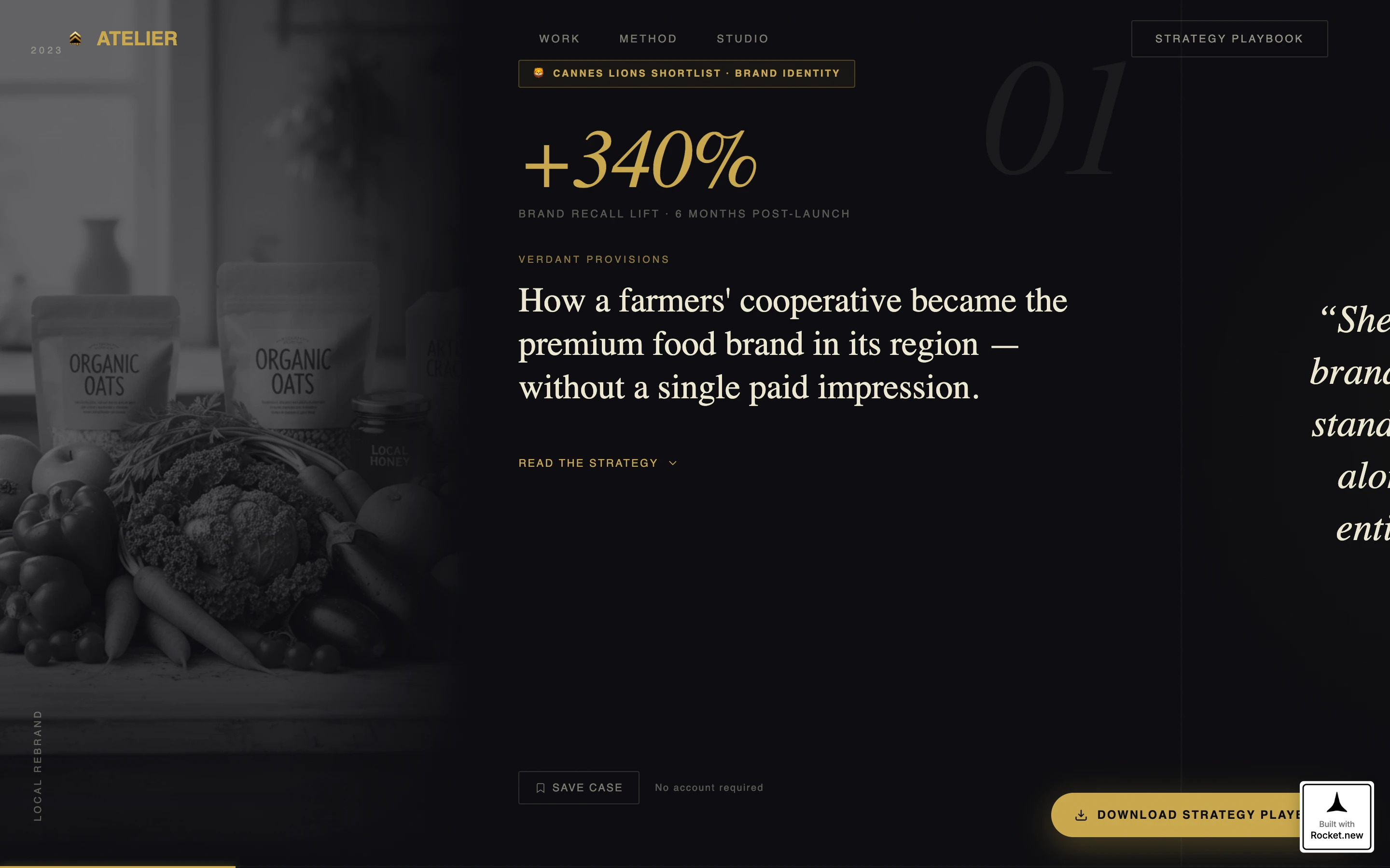 Brand Strategist Case Study Portfolio Landing Page
