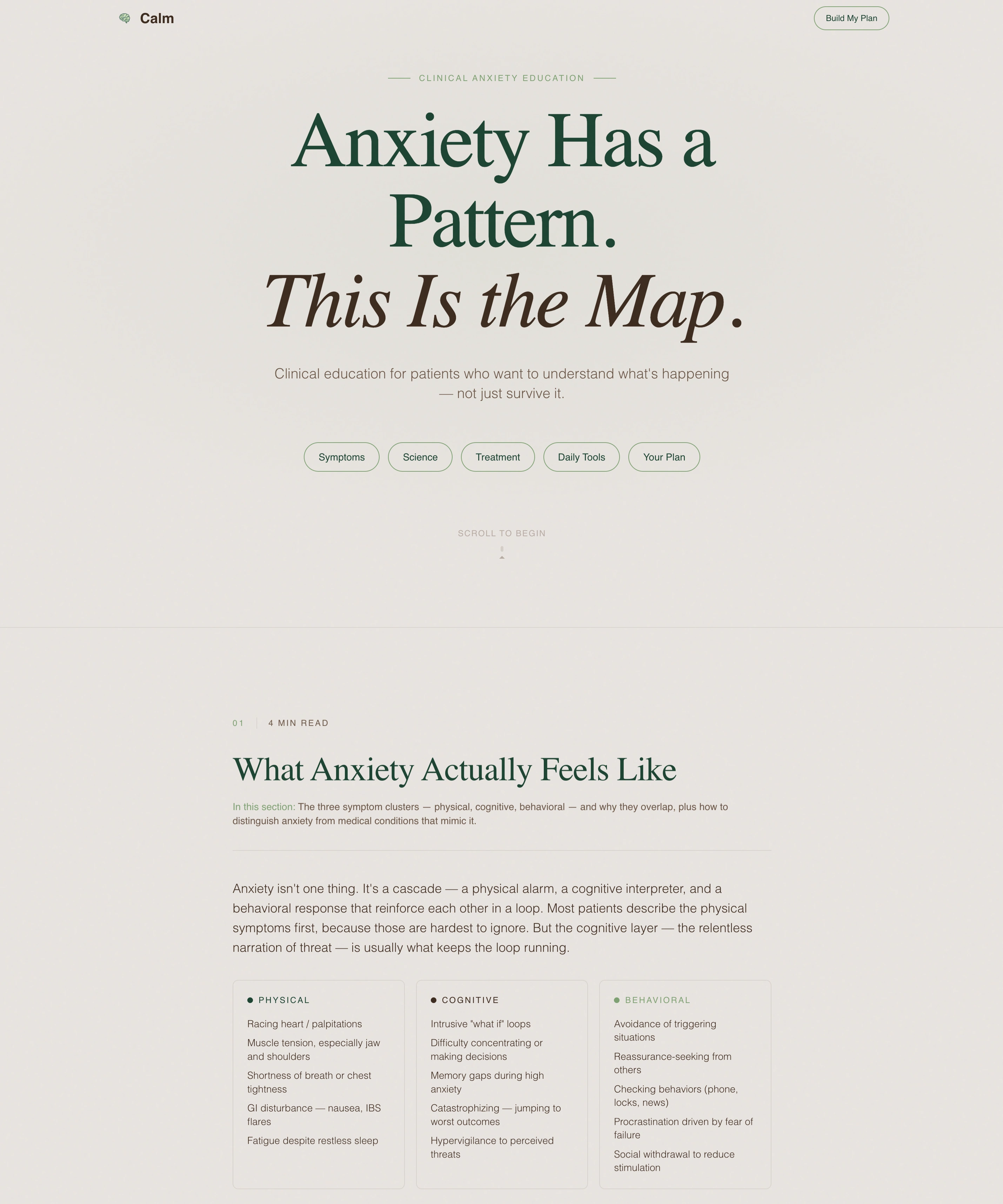 Calm - Trusted Anxietyeducation Landing Page Template
