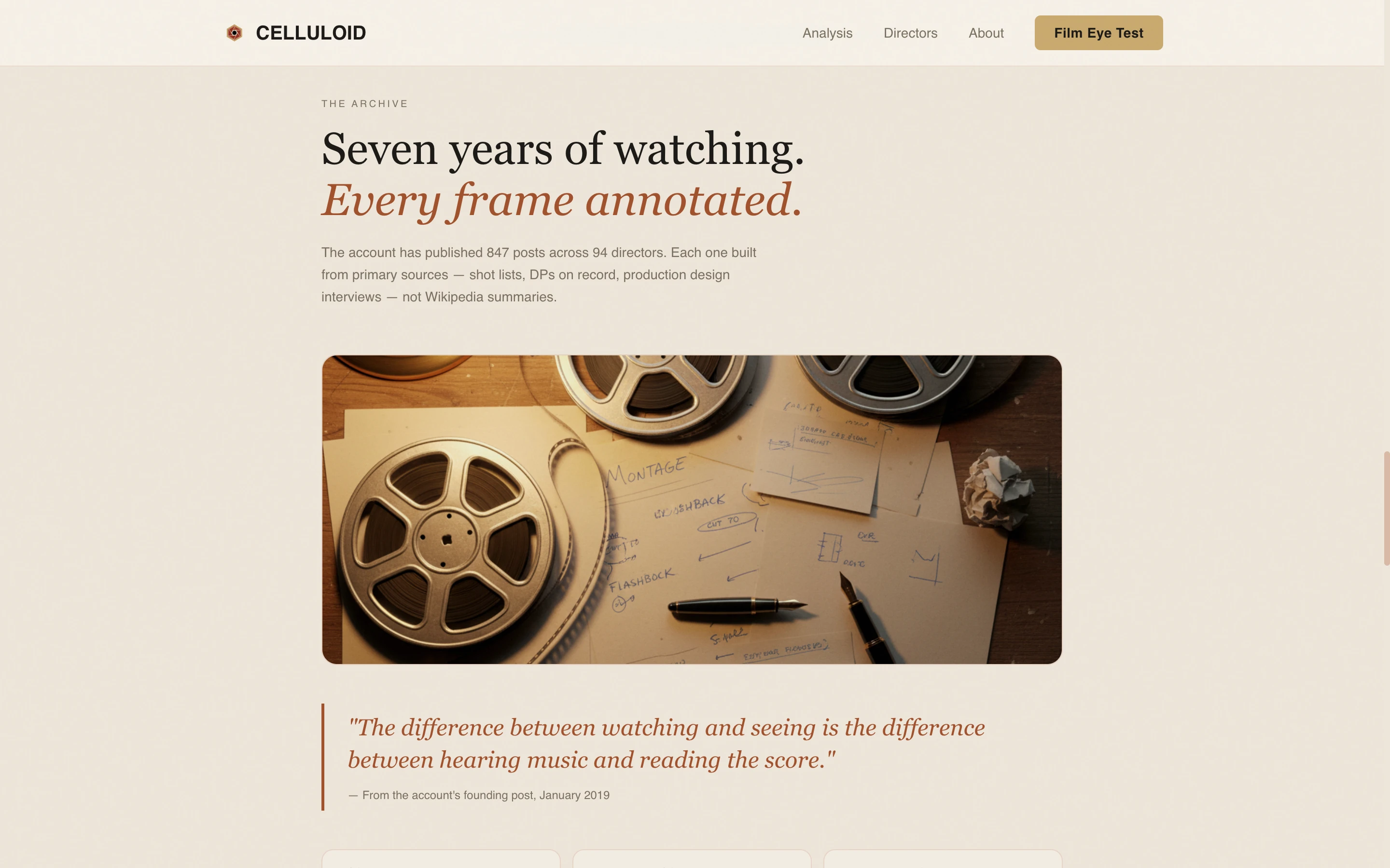 Film Analysis Instagram Landing Page Template