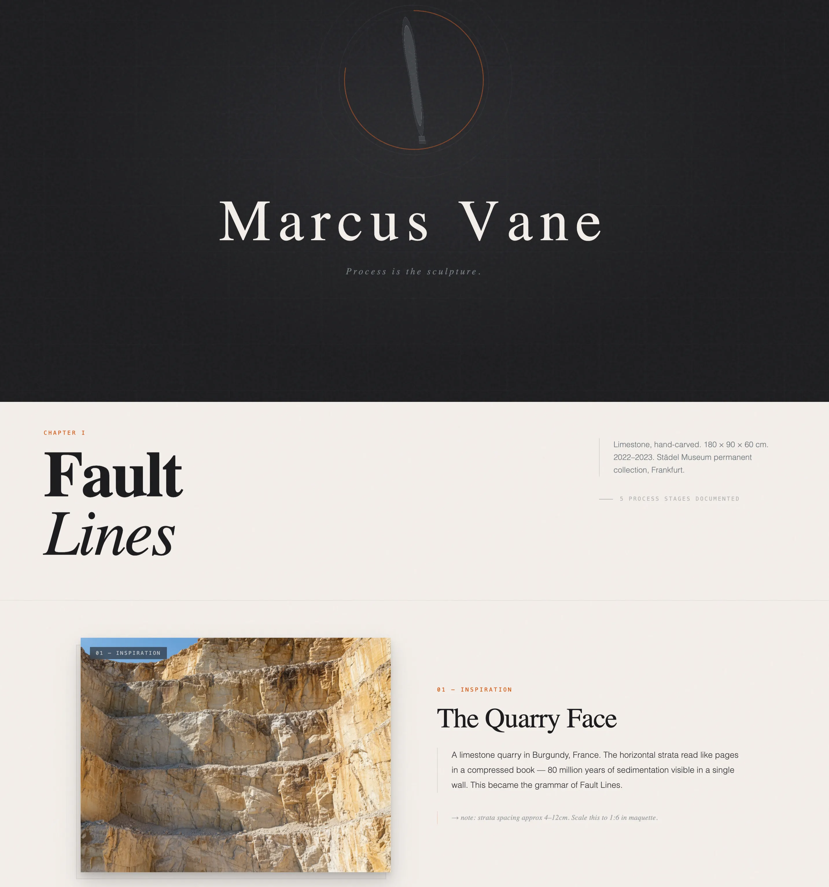 Chisel - Sculptural Portfolio Landing Page Template