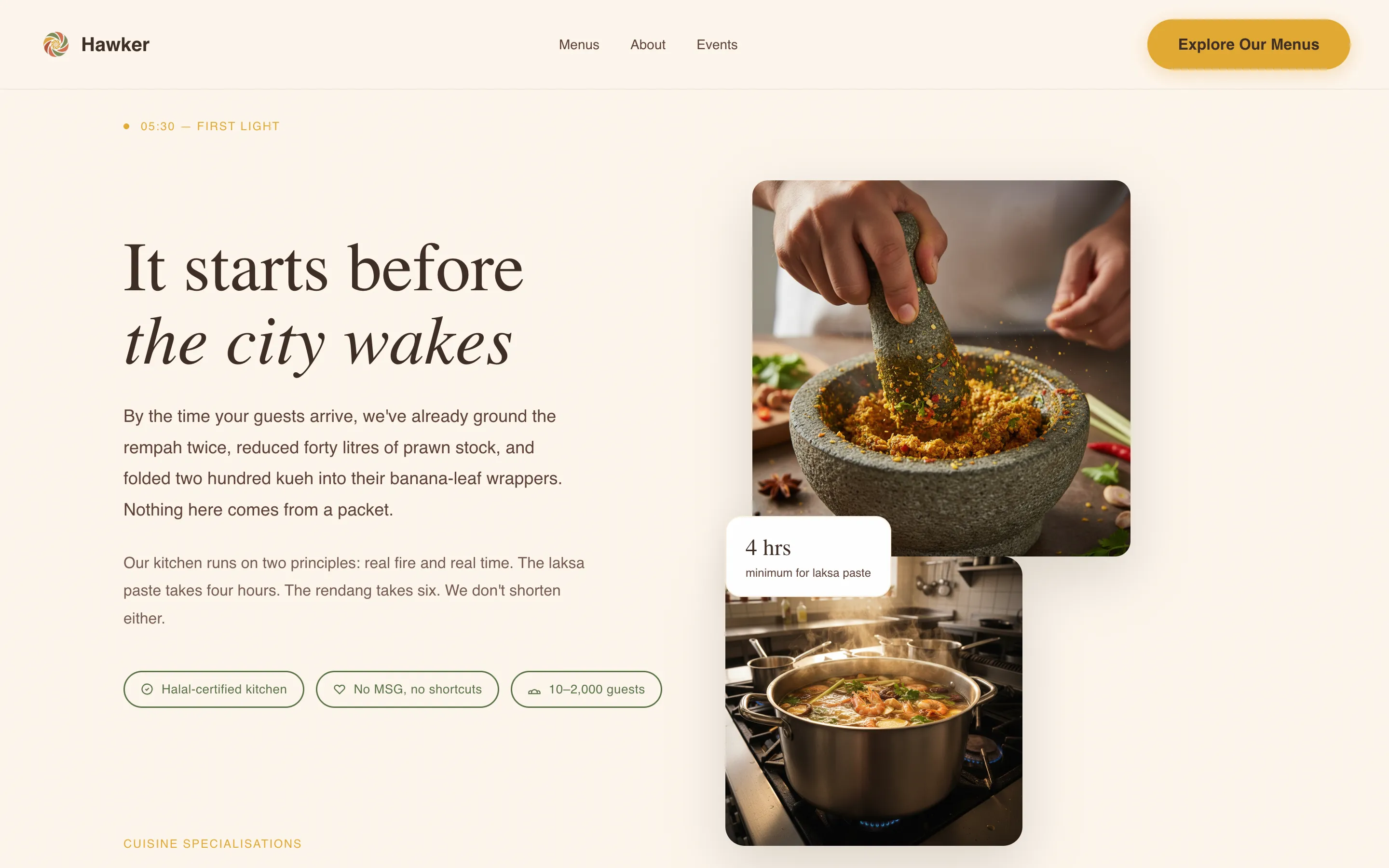 Bold Singaporean Catering Landing Page Template