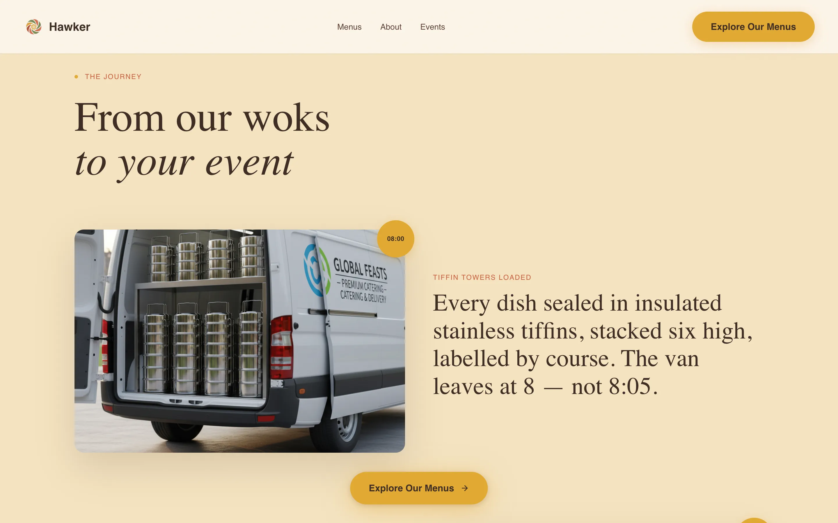 Bold Singaporean Catering Landing Page Template