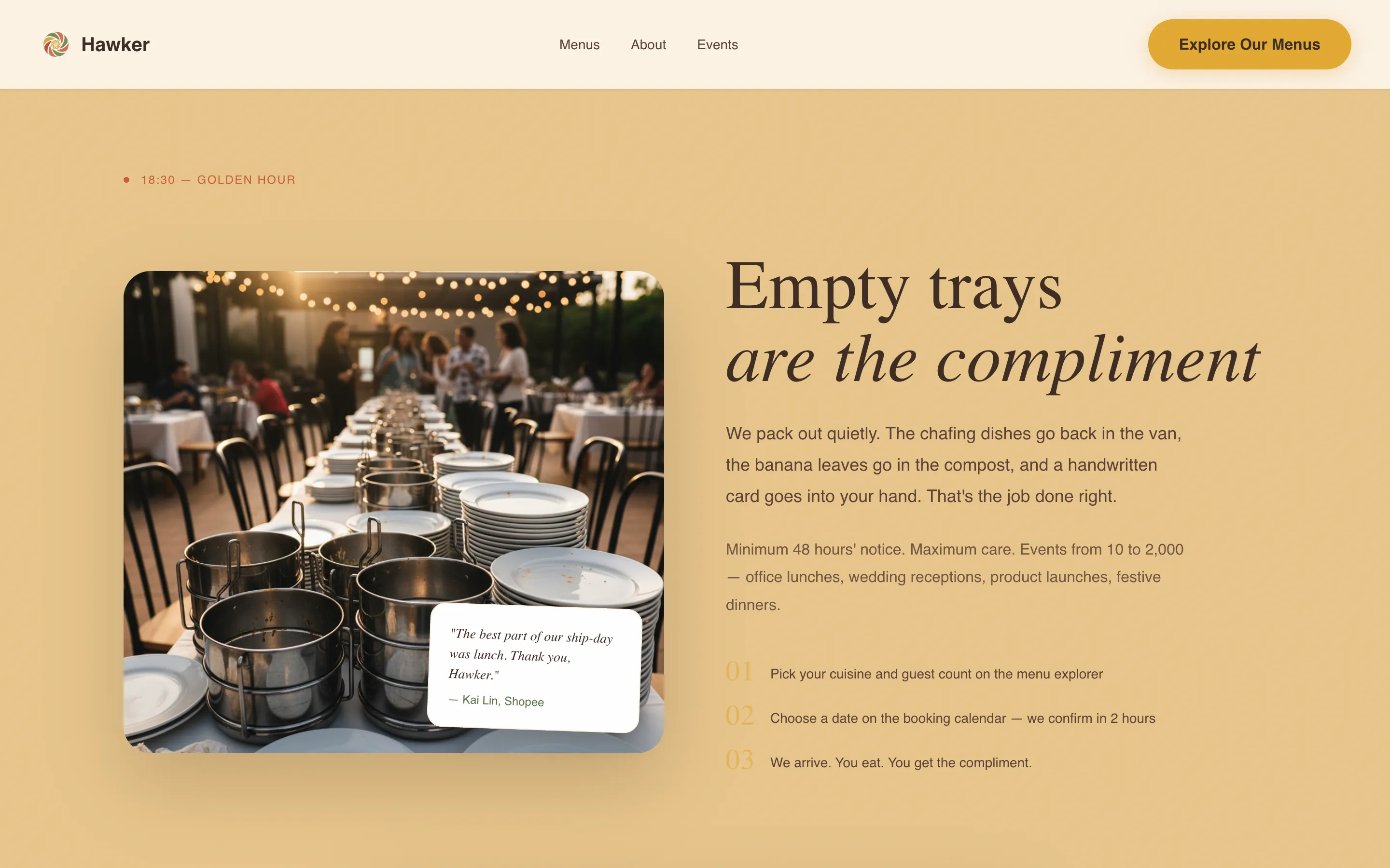 Bold Singaporean Catering Landing Page Template